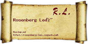 Rosenberg Leó névjegykártya